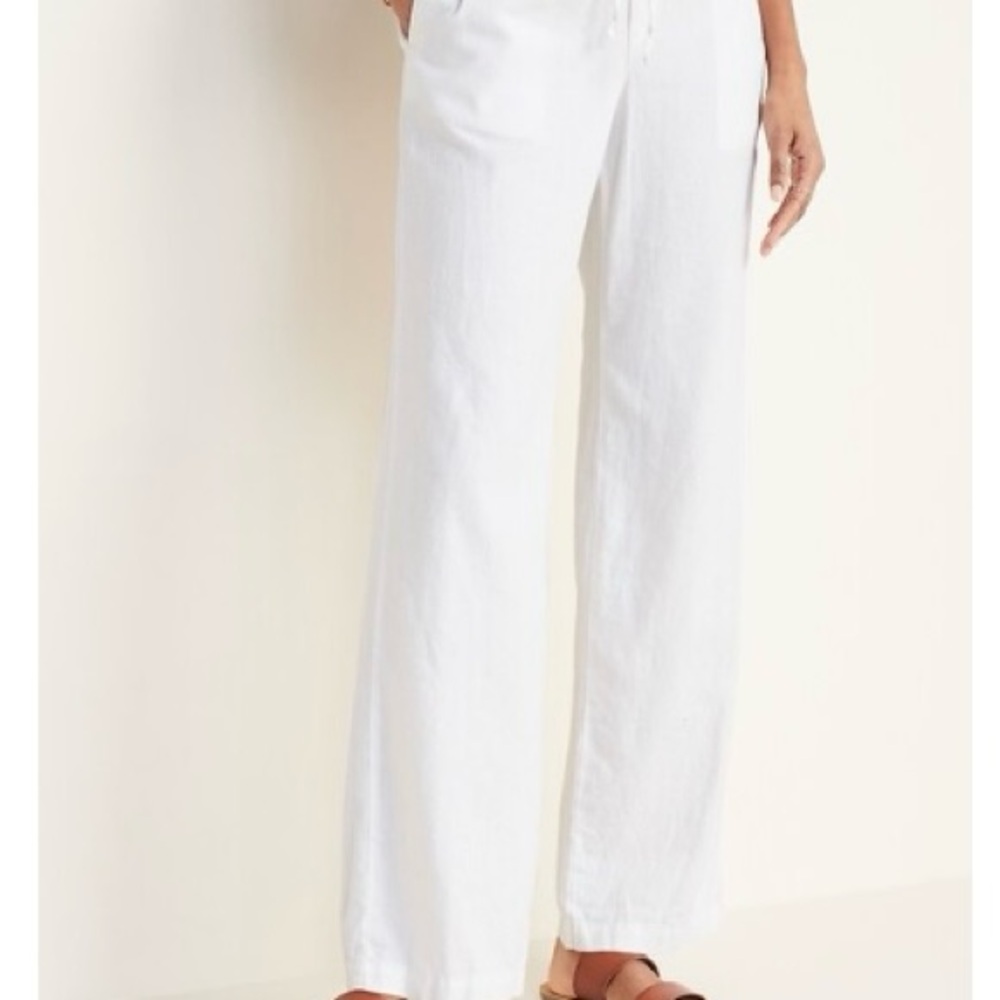 Old Navy Ivory Linen Trousers